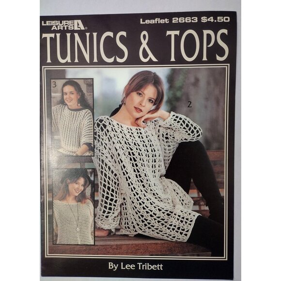 Leisure Arts Crochet Knitting Pattern Books Bundle Dolman Tunics Tops Bulk Knits - Picture 2 of 11